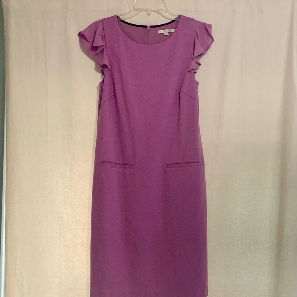 Boden ruffle sleeve dress! Pockets!
